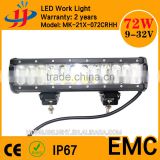 12v 7200lm 72w waterproof tractor led light bar for jeep suv