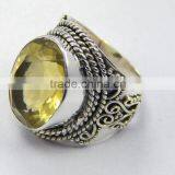 Natural Faceted Lemon Topaz Ring 92.5 Sterling Silver Jewellery thumbnail-3