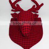 Christmas Doer Plush Plaid Deer Head for Wall Decoration thumbnail-1