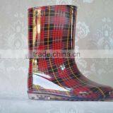 2013 Children Plaid PVC Rain Boots