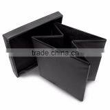 Foldable Storage Ottoman - Contemporary Faux Leather Ottoman With Cover, Black thumbnail-4