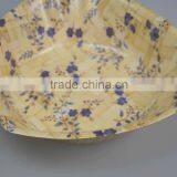 Retail No Normal Anomaly Triangle Color Painting Picture Handmade Bamboo Woven Wooden Salad Bowl Kitchen Tools thumbnail-1