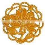 Yellow Lotus Shape Cast Iron Trivets