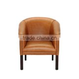 Wholesale foshan wooden chair armchair leather tub chair brown leather
