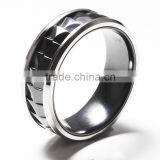 Stainless Steel Ring With Black Zirconium Inlaidmen's Black Titanium Ring thumbnail-4