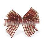 INB-105 Brown Check Ribbon Bow