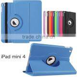 Quality 360 ROTATION Lychee Texure PU Leather Case With Stand For IPAD MINI 4 BUSINESS ANTI-SHOCK CASE