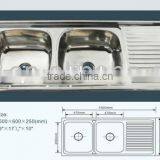 Double Bowl Deep Depth Stainless Steel Sink, Export Big Bowl Kitchen Sinks, Kitchen Washing Basins thumbnail-1