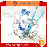 Lovers Desk Heart Shaped Pink Metal Toothpaste Toothbrush Holder Rack thumbnail-2