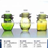 Haonai wholesale custom hermetic glass tea food candy storage jar with lids from factory