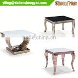 Gold Finish 4 Legged Glass Modern Side Table thumbnail-4