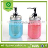 14oz colorful glass bathroom bottle storage bottle jars soap dispenser