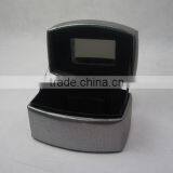 Black Leather Jewelry Box Travel Case And Mirror thumbnail-2
