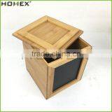 Bamboo Square Food Canister Coffee Canister w Chalkboard Homex BSCI/Factory thumbnail-6