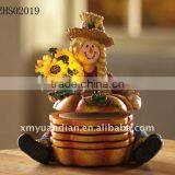 Fall Lighted Scarecrow Girl W/ Sunflowers Coaster Crafts Set thumbnail-1