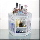 Made in China High Quality White ABS Big Rotatable Cosmetics Display Shelf Wholesale thumbnail-1