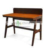 Writing Desk Vintage Style Solid Teak Wood Medium Brown Color thumbnail-2