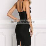 Thick Straps Sleeveless Lace Fabric Embroidered Voile Mini Dress All Types Of Ladies Girls Sexy Night Dress Photos HSd5186 thumbnail-3