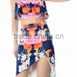 Floral Print Ruffle 2 Pieces Set Fashion Boutique Dress Casual Women Dresses Summer thumbnail-2