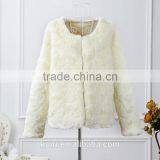 Rabbit Fur Long Coat Winter Women's European Style Warm Fur Coat Vertical Striped Faux Fur Jacket thumbnail-6