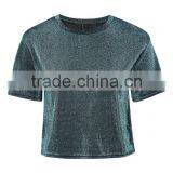 Wholesale Fashion Metallic Shimmer T-shirt Women thumbnail-3