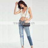 Women's Sleeveless Cami White Ruffled Sexy Midriff Low Cut Vest Tops thumbnail-2