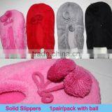 New Design Winter Bedroom Slippers With Ball Cute Plush Slippers thumbnail-2