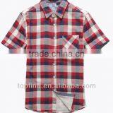 100% Cotton Fashion Latest Casual Plaid Style Short Sleeve Shirt for Men thumbnail-1