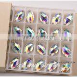 Navette Color AB Flat Back Sew on Stones for Wedding Dress thumbnail-4