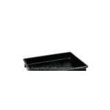 Black plastic tray for the electronic industry