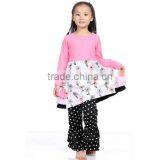 Wholesale Boutique Girl Clothes Ruffle Pants Flower Pattern Kids Outfit thumbnail-1