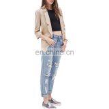 Three Quarter Sleeve Suit Jacket Nude Color Ladies Office Wear Casual Style Fashion Suit Jacket for Mature Women thumbnail-2