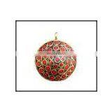 Unique Red Brass Coral Pendant thumbnail-1