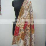 Indian Kantha Scraves Women Neck Wrap Printed New Kantha Shawl Handmade Hijab thumbnail-1