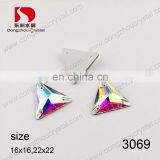 DZ-3069 ab color sew on triangle crystal stones for clothes