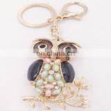 Cute Pearl Owl Keychain Purse Bag Pendant Charm Keyring Key Chain