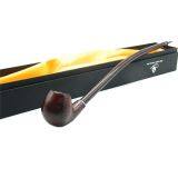 410mm Length Wooden Resin Long Tobacco Pipe With Small Flower Engraving Head for Smoking thumbnail-5