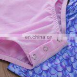 2019 Cotton Infant Short Sleeve Pink Bodysuit + Mermaid Scale Girl Tutu Skirt Set Infant Romper 2Pcs/Set thumbnail-3