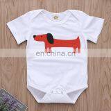 2019 New Summer Outfits Dog Full Print White Romper & Orange Pants 2PCS Set thumbnail-2