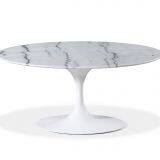 Eero Saarinen Replica Tulip Style Oval Marble Coffee Table