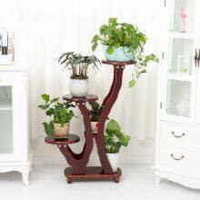 Flower rack solid wood living room indoor balcony simple multi-layer floor type retro European Chinese white wood Chlorophytum bonsai green flesh saving space large flower pot decoration shelf