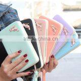 Carteira Feminina 2015 Famous Brand Wallet High Quality PU Leather Girl Cluth Double Zipper Purse Decorated With High Heeled thumbnail-4