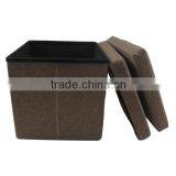 Contemporary Backrest Storage Stool Ottoman thumbnail-5