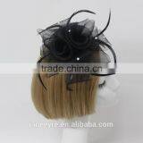 2016 New Design Women Hariclips Black Flower Fascinator With Feather thumbnail-2