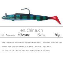 15cm 30g Soft Eel Fishing Lures Rubber Worm Bass With Crank Hook Long Bait thumbnail-2