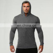Spring and Summer New Leisure Fitness Sports Long-sleeved Cotton Plus Size Wholesale Custom Light and Solid Color Hooded Sweater thumbnail-3