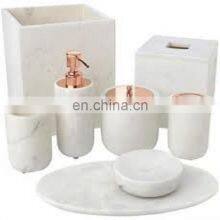White & Gold Marble Bathroom Set