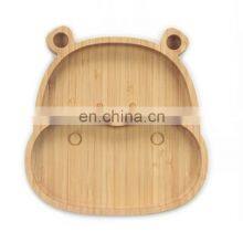 Wholesale Natural Wooden Lion Shape Reusable Bamboo Kids Plate thumbnail-3