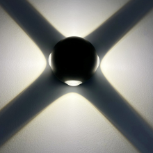 IP65 Waterproof Aluminum COB Wall Light Black Shell Shaped 12W Wall Lamp thumbnail-2