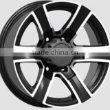 14X7.0 after market Aluminium car alloy wheels rims 0 offset 6x139.7 black machined face for 4x4 suv off road light truck car fr
